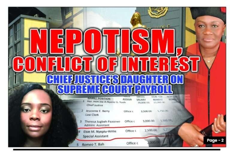 Nepotism, Conflict of Interest: Chief Justice’s Daughter on Supreme Court Payroll