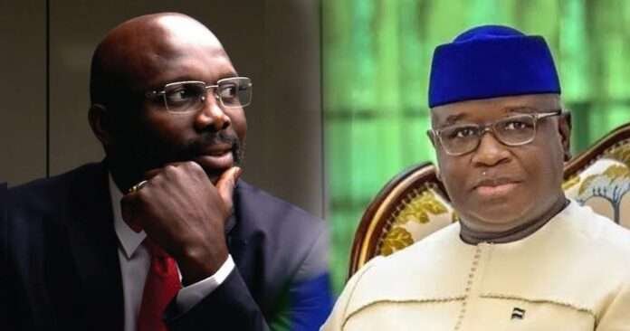 Ex-President Weah and Julius Maada Bio